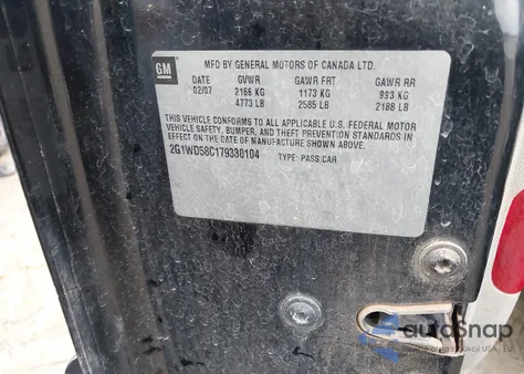 2007 Chevrolet Impala Ss из США, поврежденный, VIN 2G1WD58C179330104